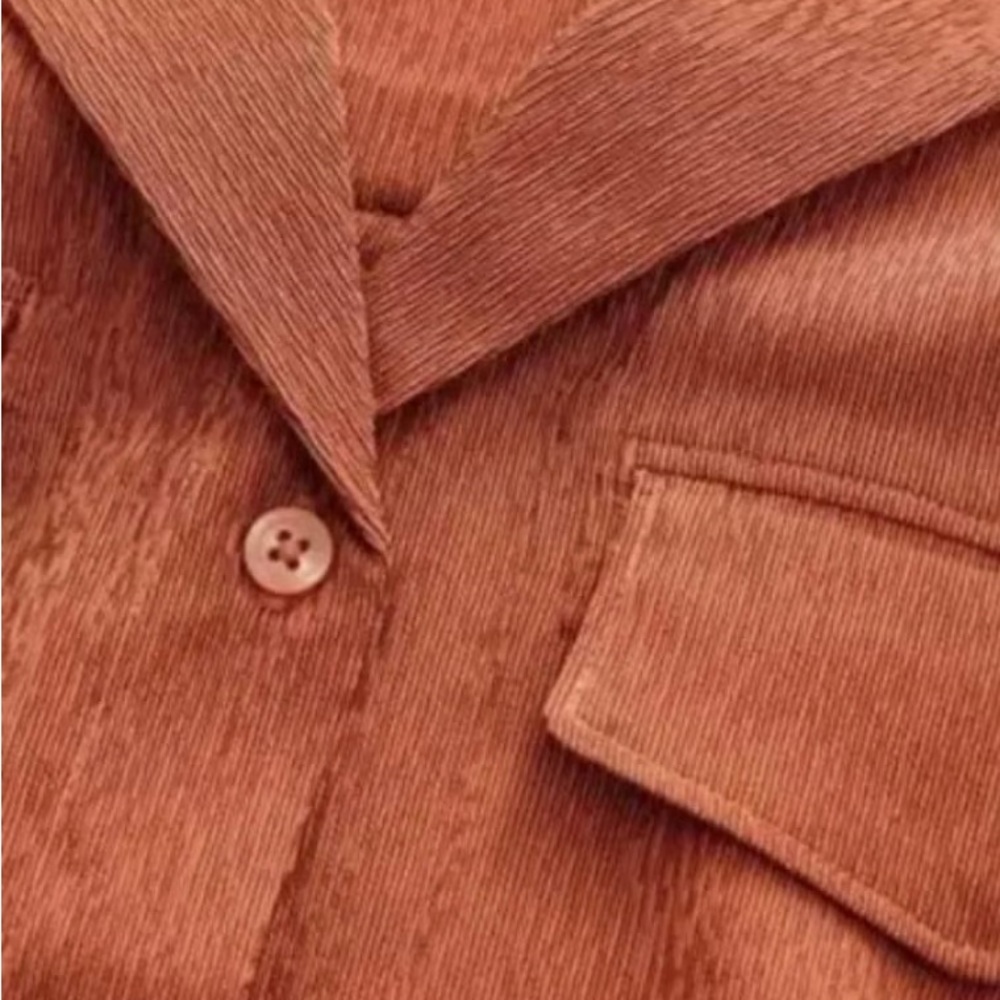 NWT Athleta Echo Top Rust Textured Button Down Sh… - image 3